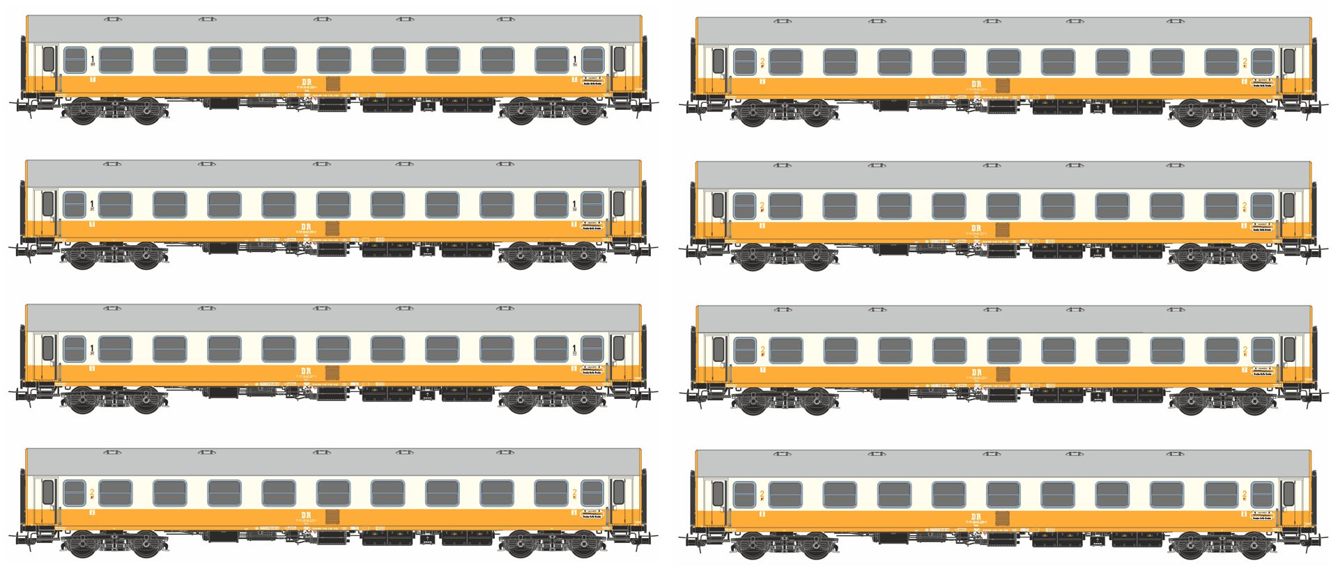 Robo 200110 - 8er Set Personenwagen 'Städteexpress', DR, Ep.IV