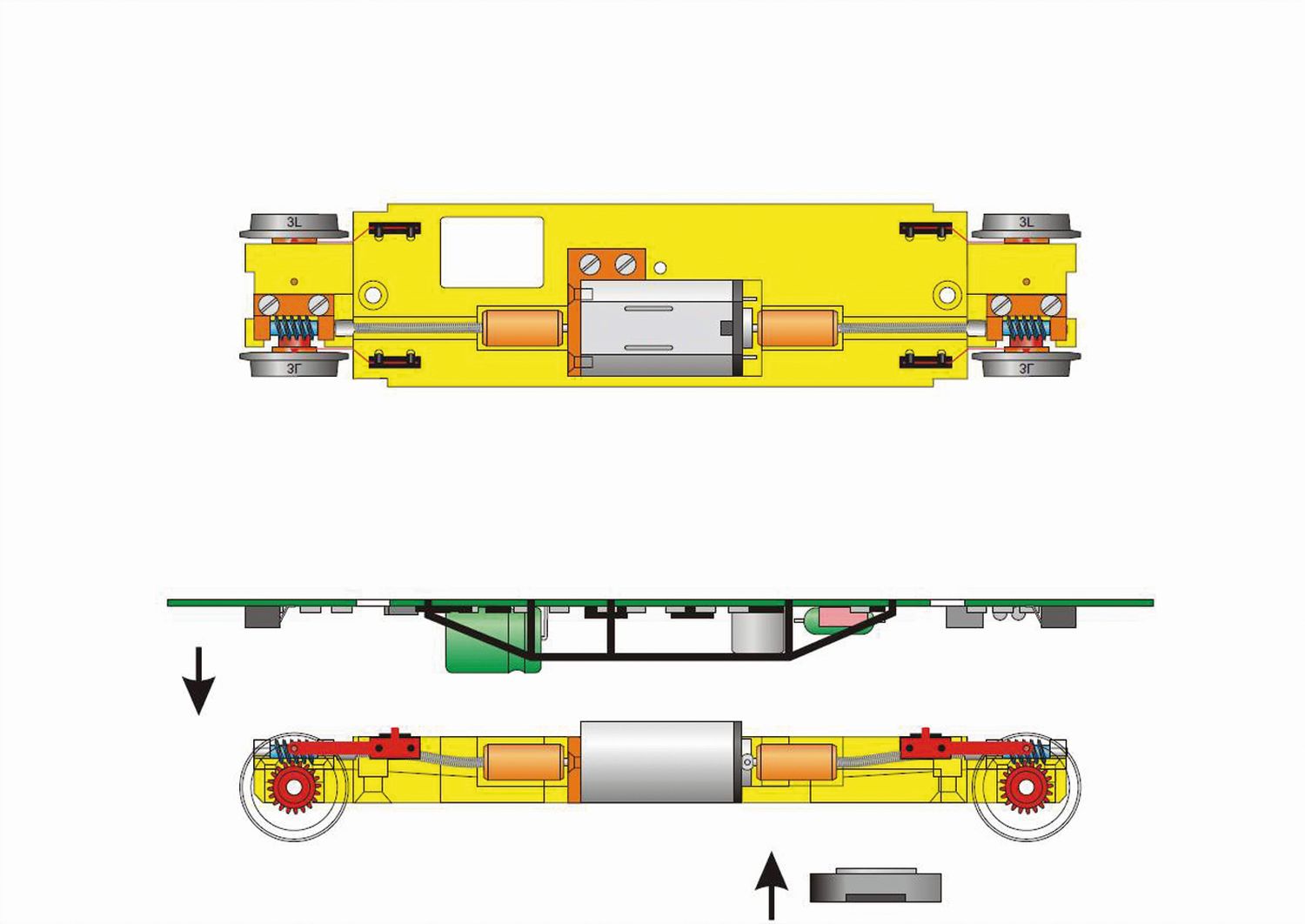 Viessmann 2316 - Niederbordwagen mit Antrieb, gelb, DBAG, Ep.V, AC-Sound