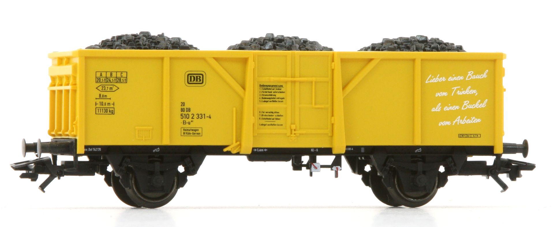 Märklin 44340.002 - Offener Güterwagen mit Kohleladung, gelb, DB, Ep.IV
