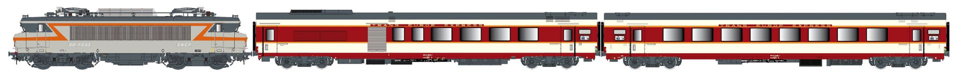 L.S. Models LS11504 - Zugset mit E-Lok BB 7200 und 2 Personenwagen, SNCF, Ep.IV, AC-Digital