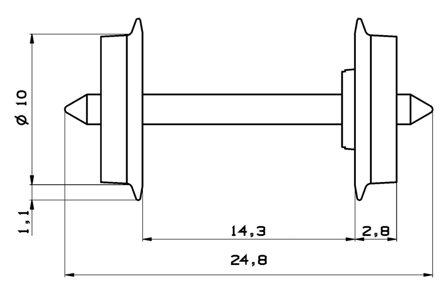 Roco 40177 - DC-NEM-Normradsatz, 10 mm