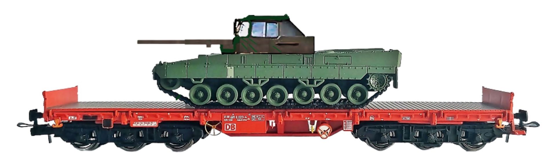 NPE-Modellbau NW22163 - Schwerlastwagen Salmms 454 mit Fahrschul-Panzer, DB-Cargo, Ep.V