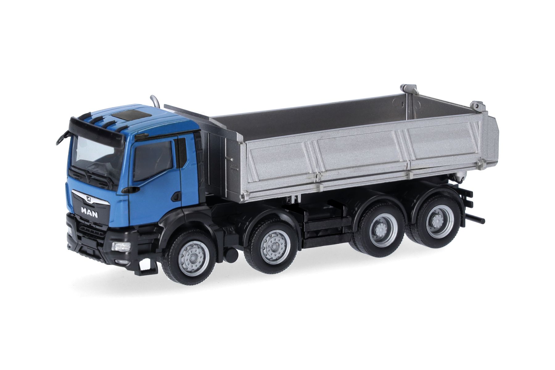 Herpa 319140 - MAN TGS NN Baukipper 4-achs, blau/silber