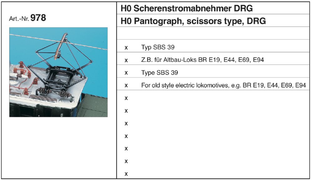 Sommerfeldt 978 - Stromabnehmer, DR (E94), 1 Paar