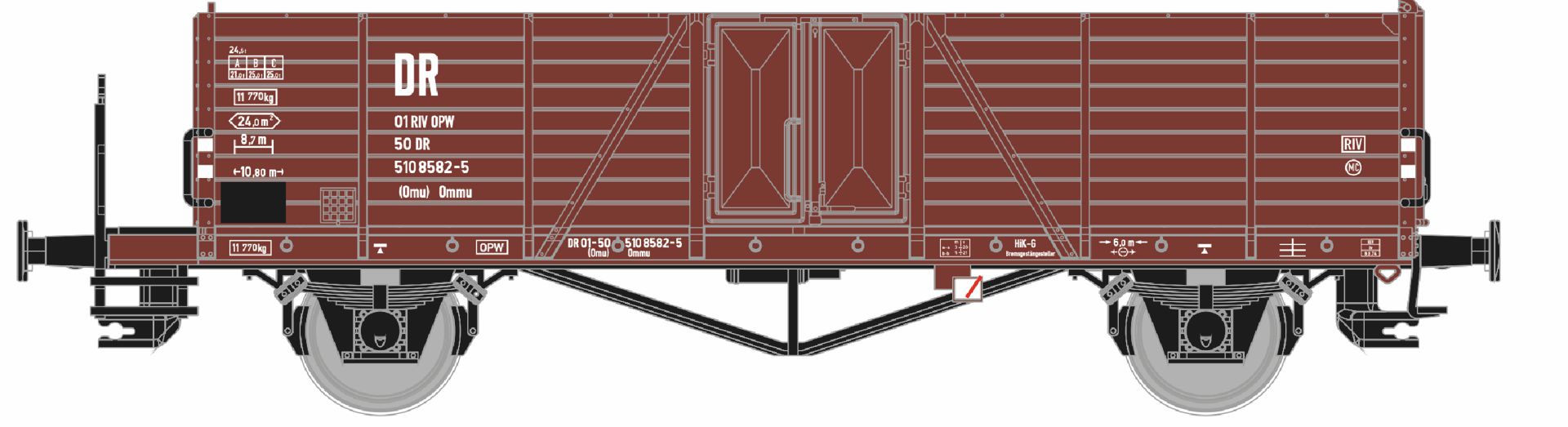 Hädl 25110-3 - Offener Güterwagen Omu, DR, Ep.IV