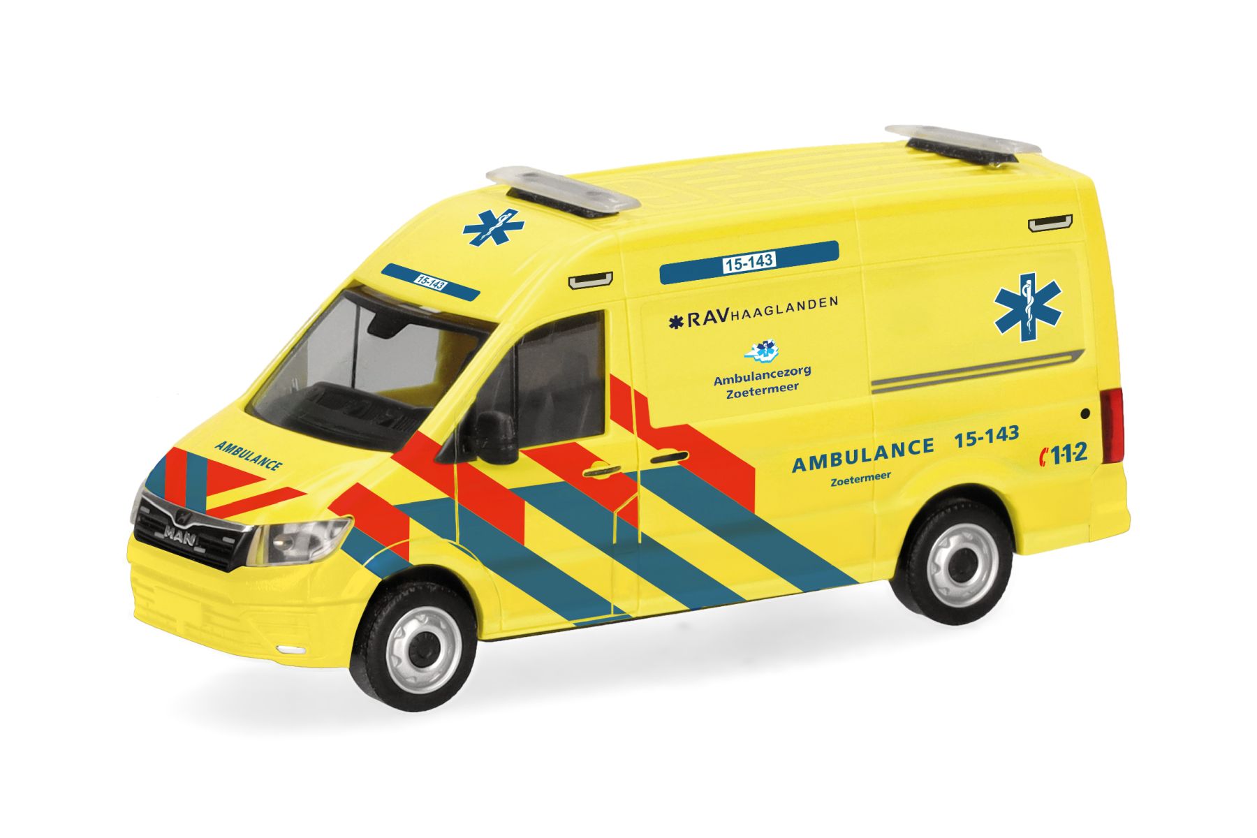 Herpa 098694 - MAN TGE Kasten HD "Ambulance 15-143" (Niederlande)