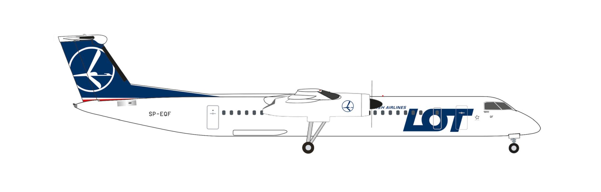 Herpa 538077 - LOT Polish Airlines Bombardier Q400 - SP-EQF