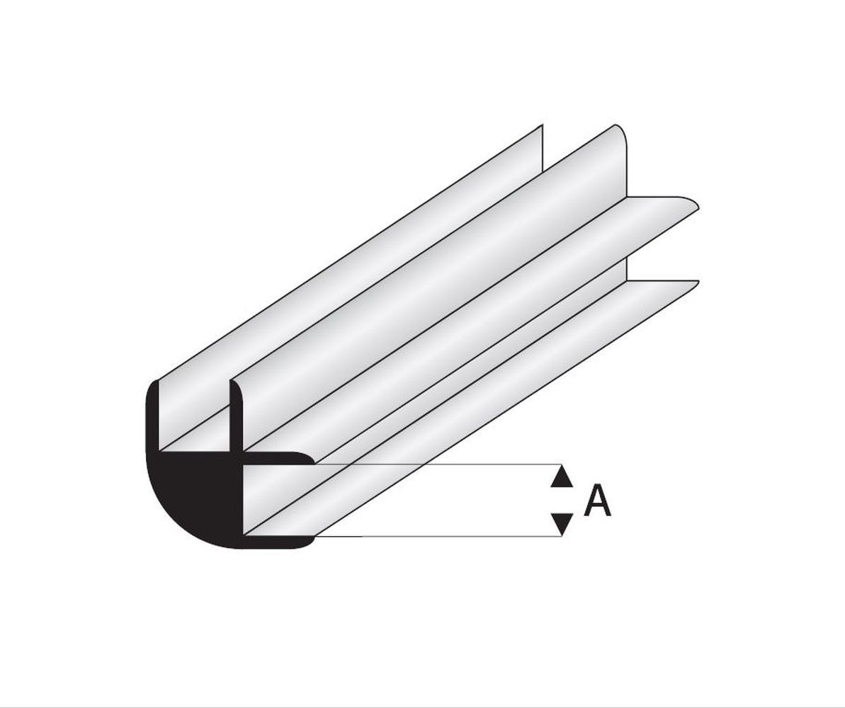 Maquett 449-52 - Profil, Eckverbinder, Länge 100cm, Innenmaß 1,5mm
