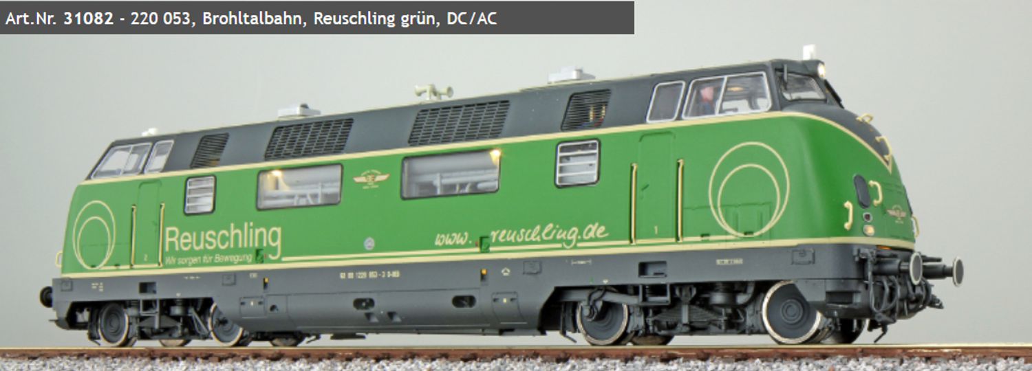 ESU 31082 - Diesellok 220 053, Brohltalbahn, Ep.VI 'Reuschling', DC-AC-Sound