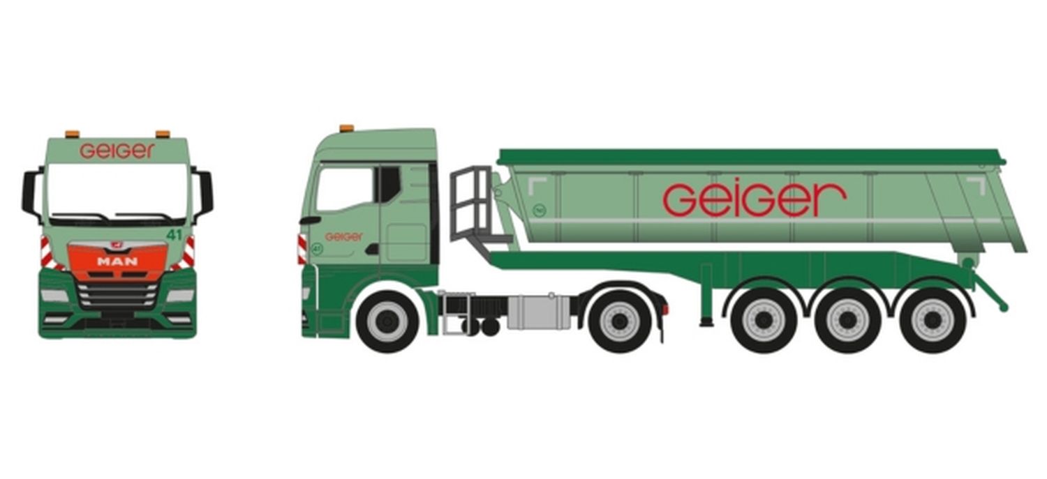 Herpa 949446 - MAN TGX GM Thermomulden-Sattelzug „Geiger“