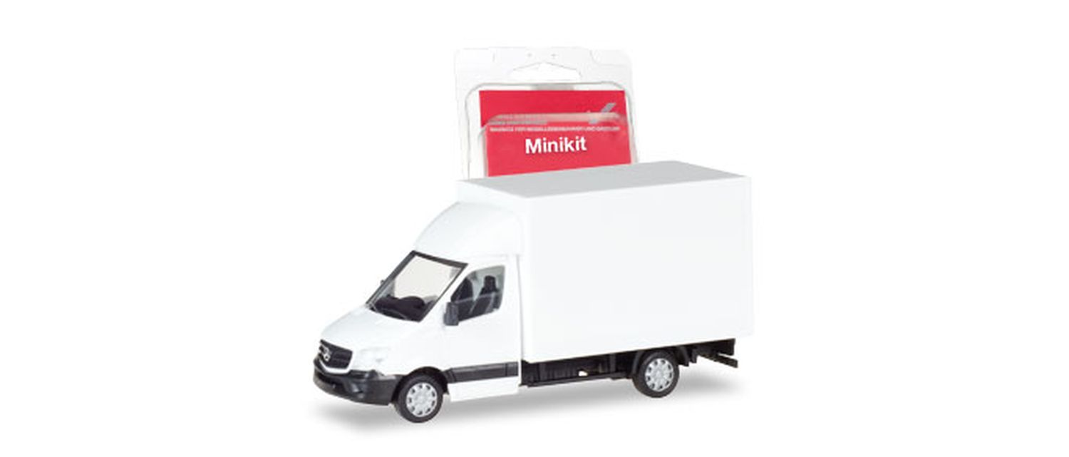 Herpa 013437 - MiniKit: Mercedes-Benz Sprinter mit Kofferaufbau, weiß
