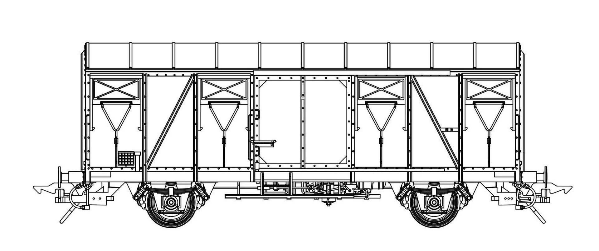Lenz 42242-03 - Güterwagen Gs(-uv) 212, DB, Ep.IV, 125 2 313-2