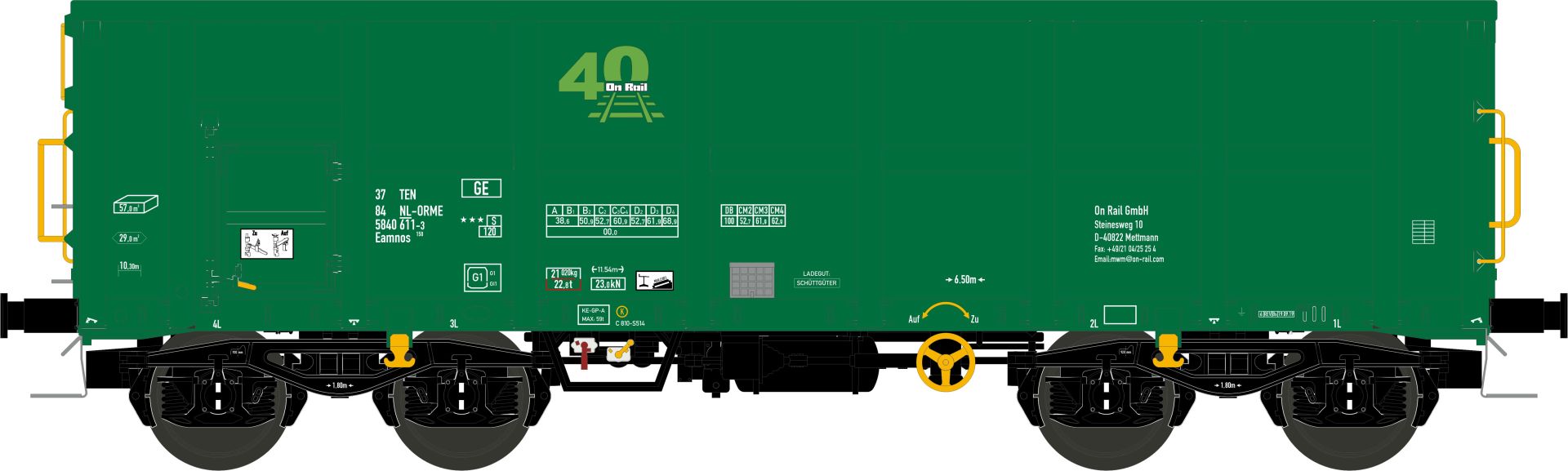 nme 540606 - Offener Güterwagen Eamnos '40 Jahre On Rail', On Rail, Ep.VI