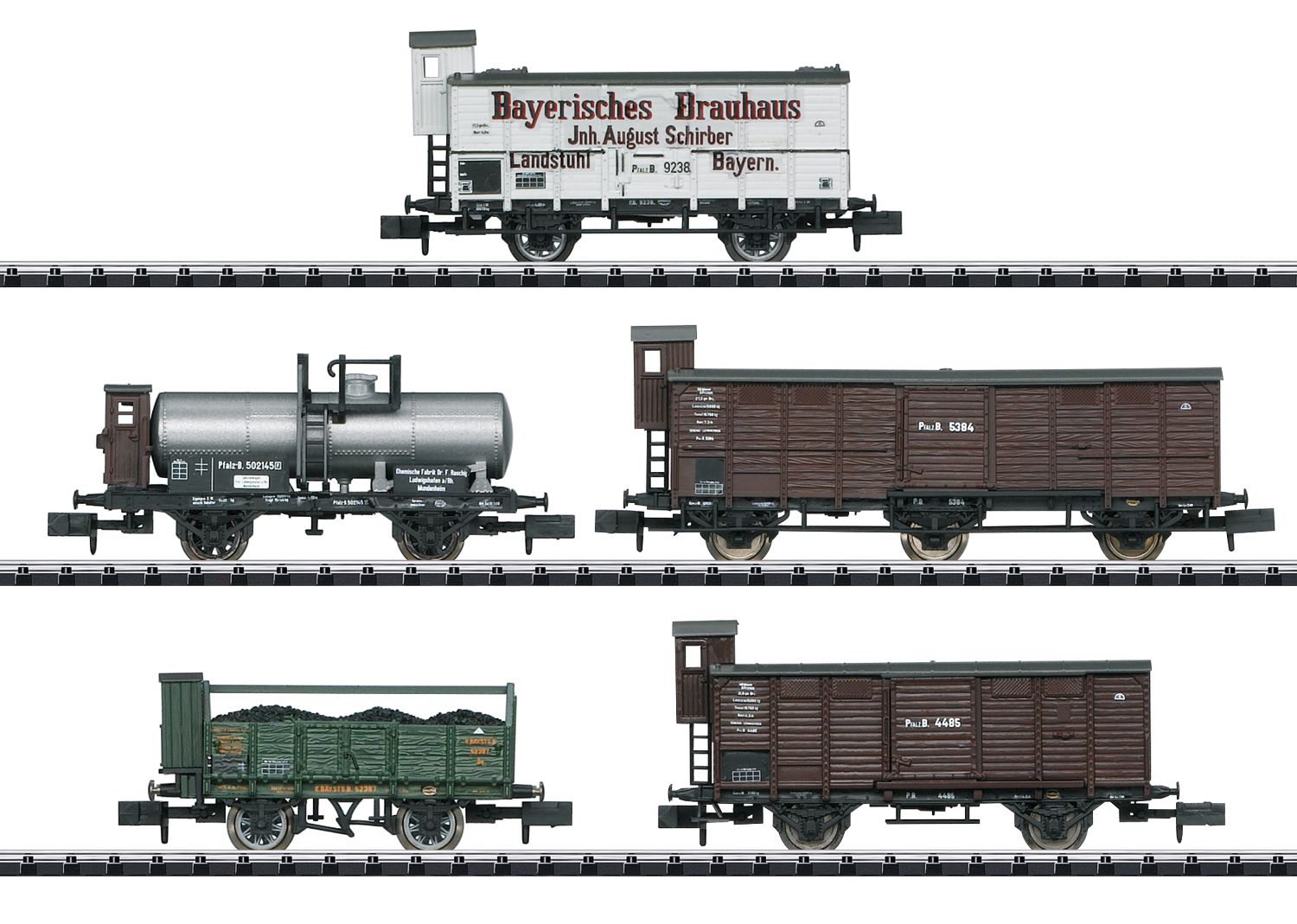 Trix 15284 - 5er Set Güterwagen, K.Bay.Sts.B., Ep.I