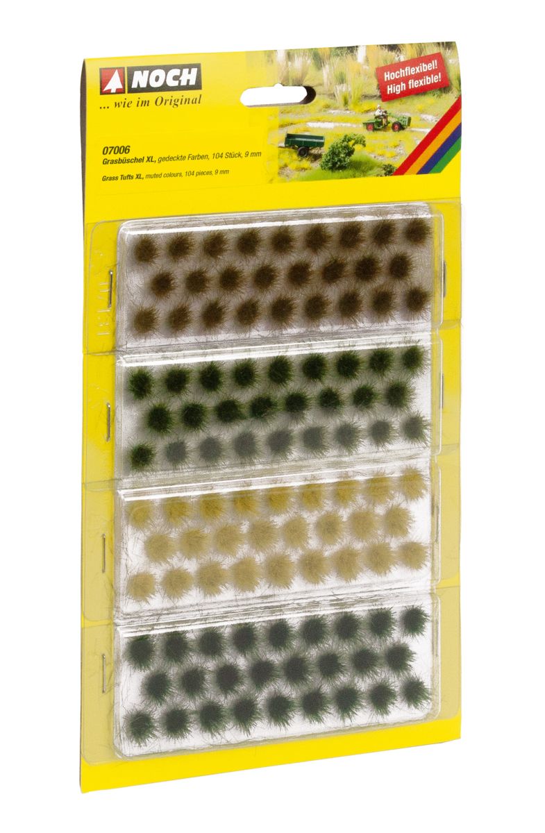 Noch 07006 - Grasbüschel XL grün-braun-gelb, 104 Stück, 9 mm
