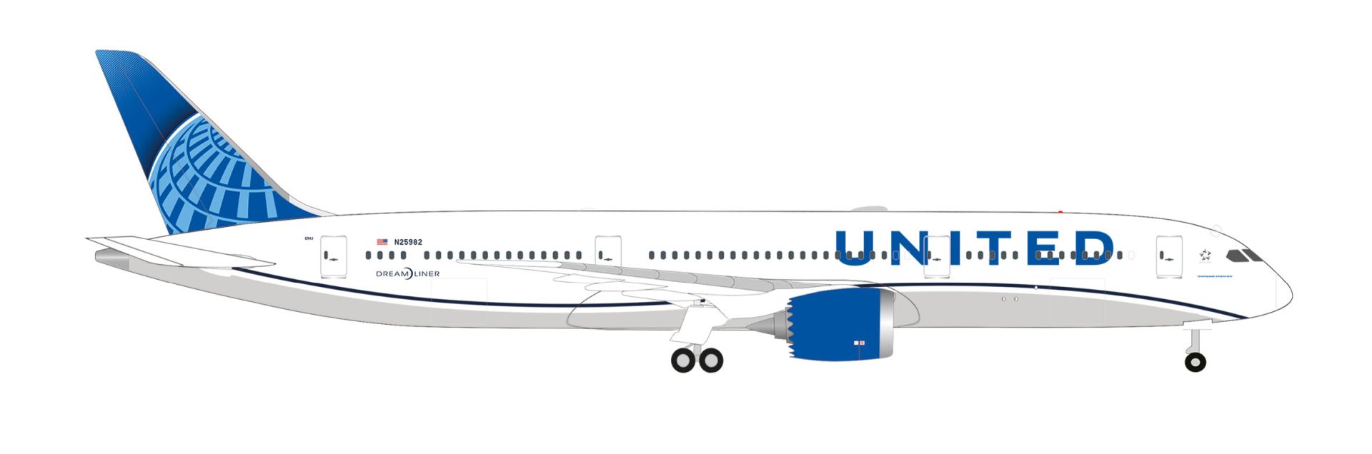 Herpa 538329 - United Airlines Boeing 787-9 Dreamliner – N25982