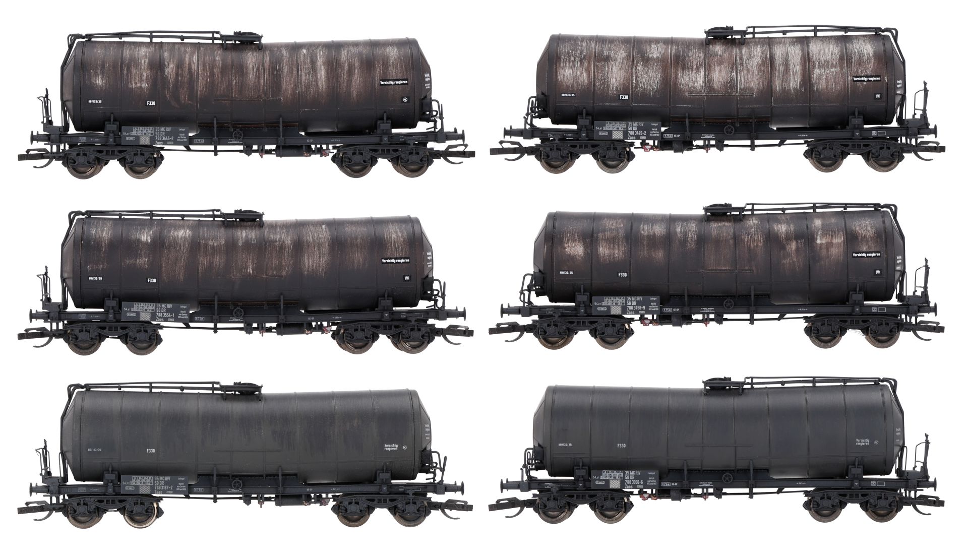 Roco 6680045 - 6er Spar-Set Knickkesselwagen gealtert, DR, Ep.IV
