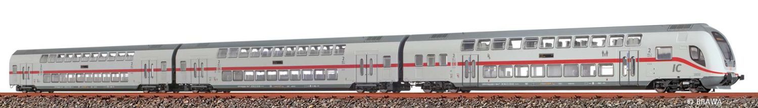 Brawa 44527 - 3er Set TWINDEXX IC mit Steuerwagen, DBAG, Ep.VI, DC-Digital-Extra