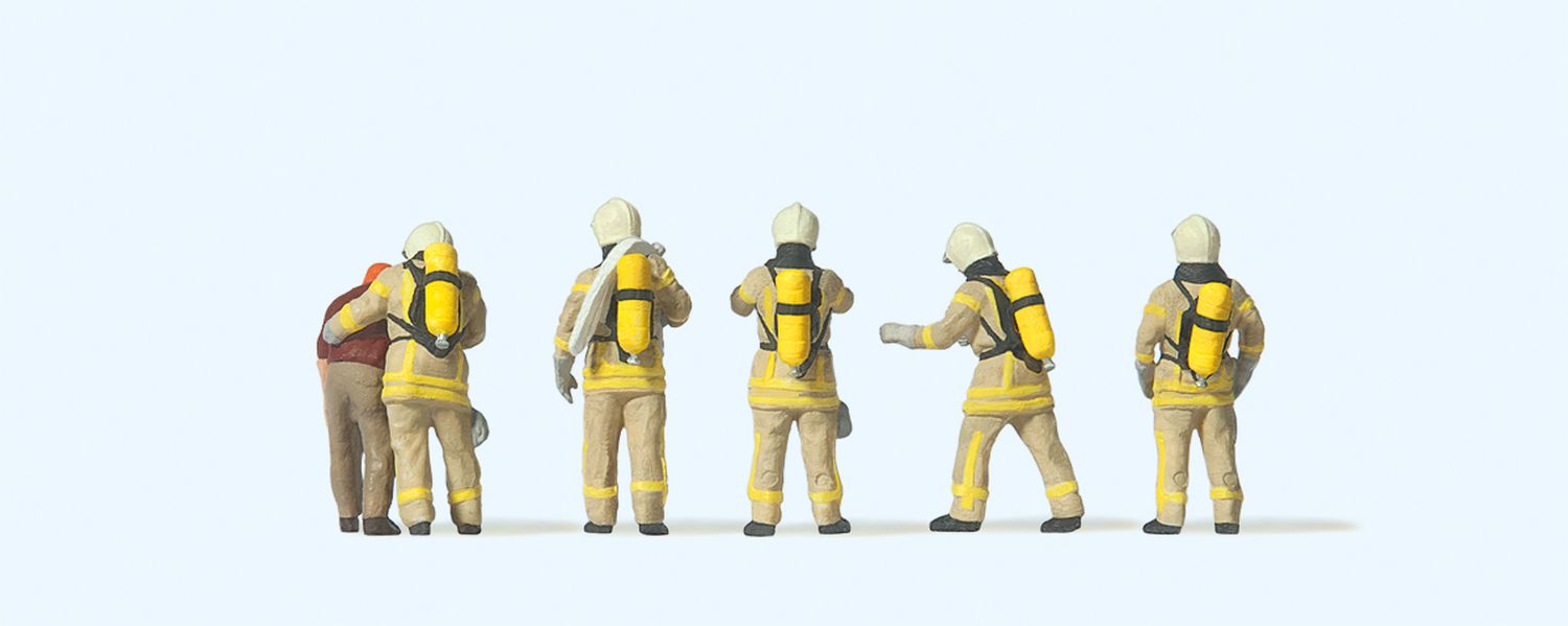 Preiser 10774 - Feuerwehrleute in moderner Einsatzkleidung, beige Preiser 10774 - Feuerwehrleute in moderner Einsatzkleidung, beige