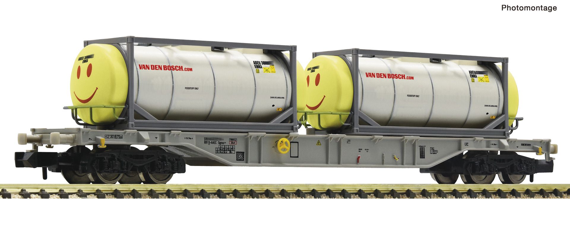 Fleischmann 6660126 - Containertragwagen Sgnss, AAE, Ep.VI 'Van den Bosch'