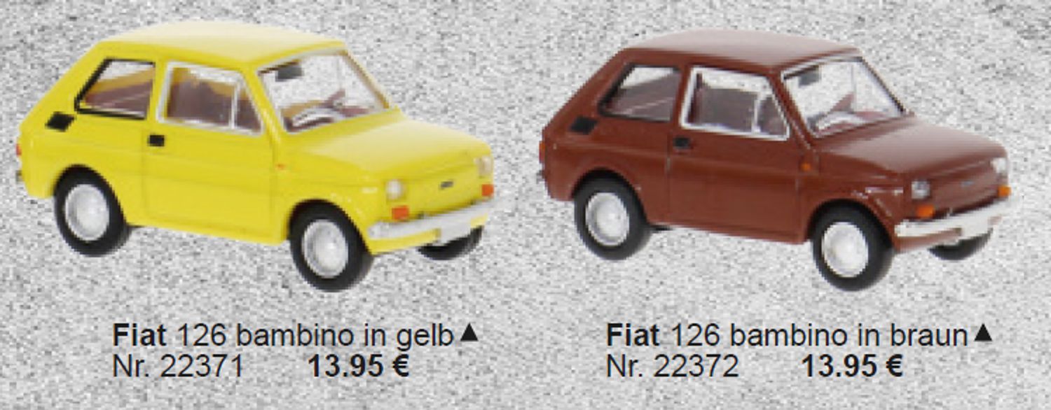 Brekina 22371 - Fiat 126 bambino in gelb