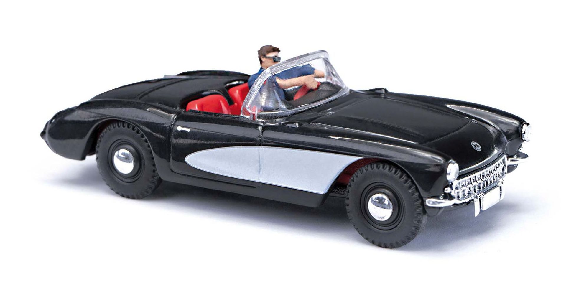 Busch 45435 - Chevrolet Corvette Cabrio offen mit Figur, Bj. 1956