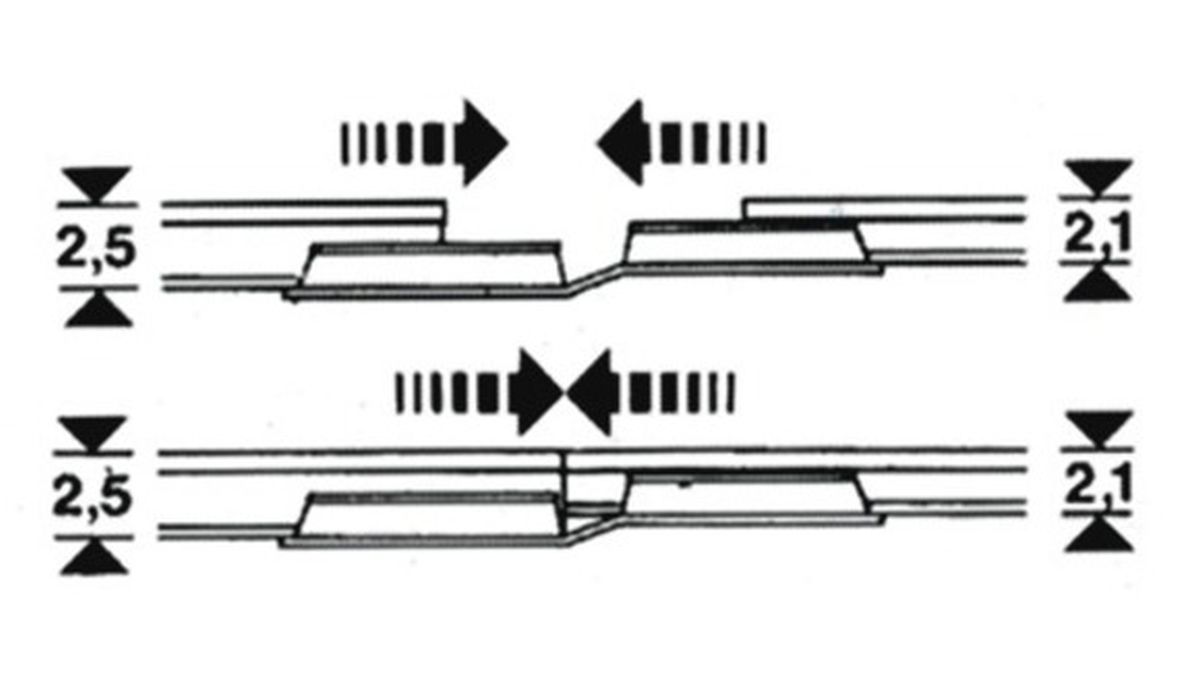Fleischmann 6437 - Übergangs-Schienenverbinder, 2,1-2,5mm