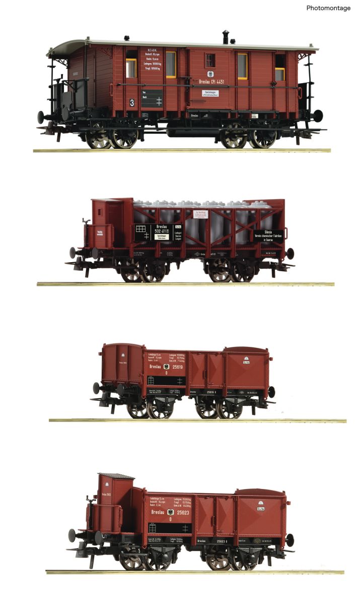 Roco 6600073 - 4er Set Güterzug, KPEV, Ep.I
