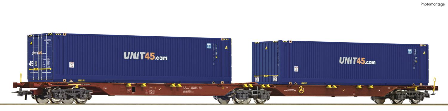 Roco 76634 - Containertragwagen Sggmrs, GYSEV-Cargo, Ep.VI 'UNIT45.com'