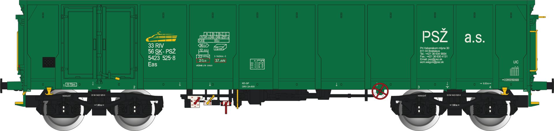 Albert Modell 542045 - Offener Güterwagen Eas, SK-PSZ, Ep.VI 'PSZ'