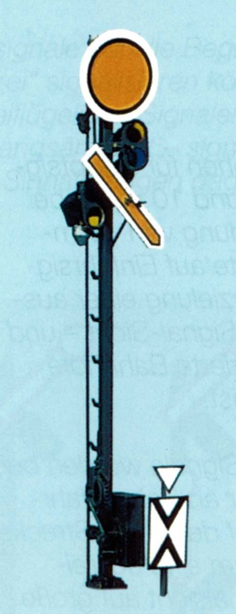 Weinert 1011 - Vorsignal, 2-begriffig, unbeleuchtet, Bausatz, 5,4m-Mast