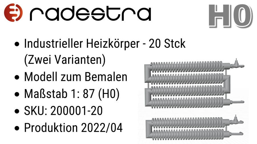 Radestra 200001 - 20 Stück Industrieheizkörper