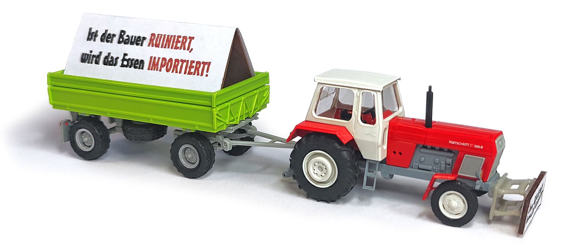 Busch 54202 - Traktor mit Anhänger »Bauernprotest«