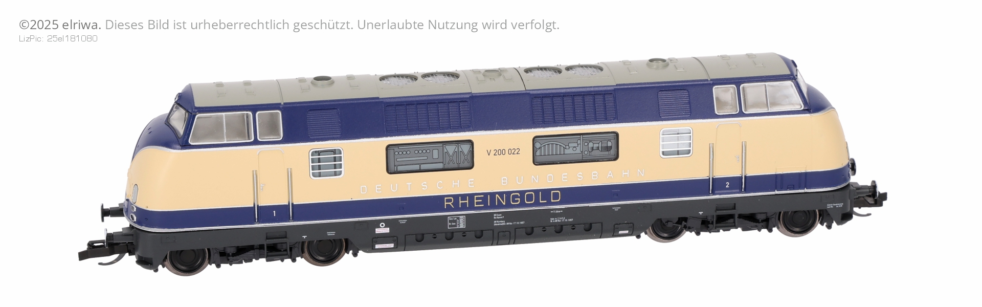 Tillig 502431 - Diesellok V200 022 'Rheingold' blau-beige, DB, Ep.III