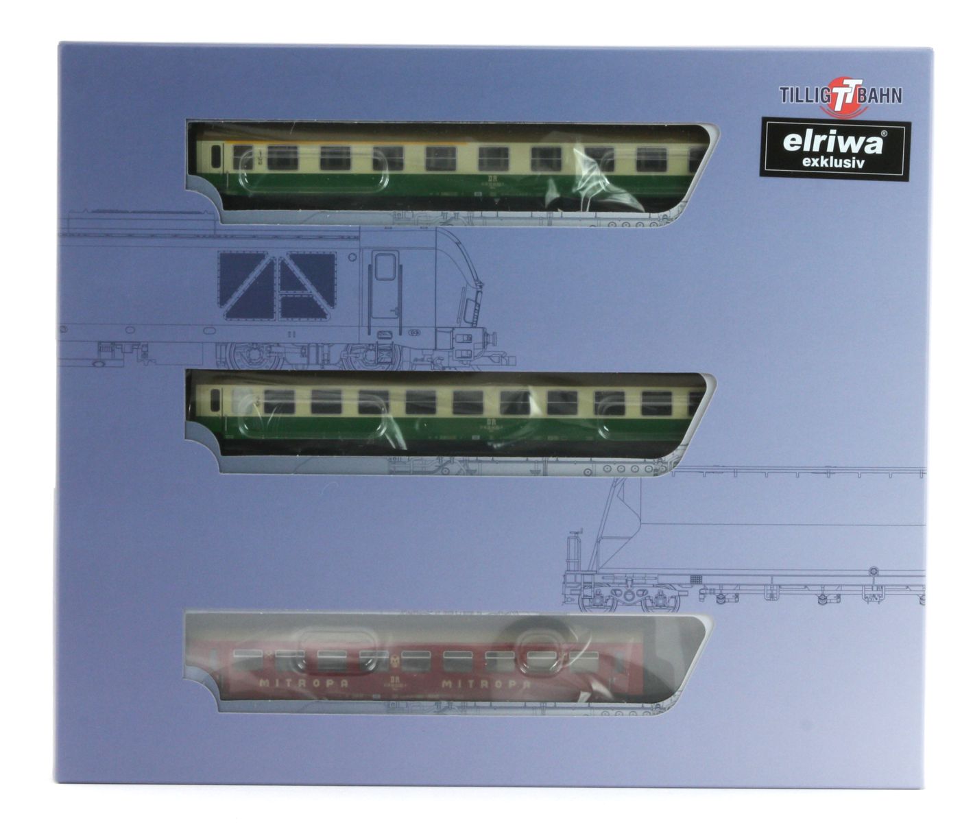 Tillig 502249 - 3er Set Personenwagen, DR, Ep.IV, Set 1