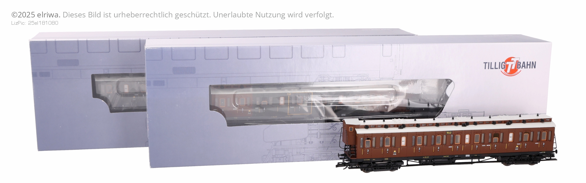 Tillig 01814-G - 3er Set Personenwagen, KPEV, Ep.I