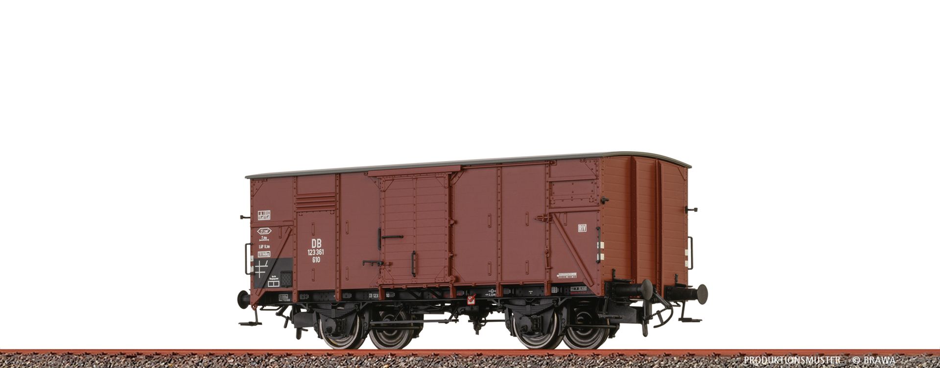 Brawa 51248 - Gedeckter Güterwagen G10, DB, Ep.III