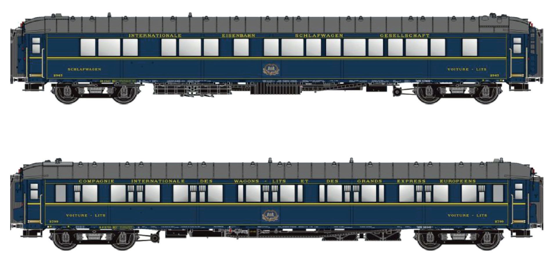 L.S. Models MW1001-1 - 2er Set Schlafwagen S2+S1, CIWL, Ep.II