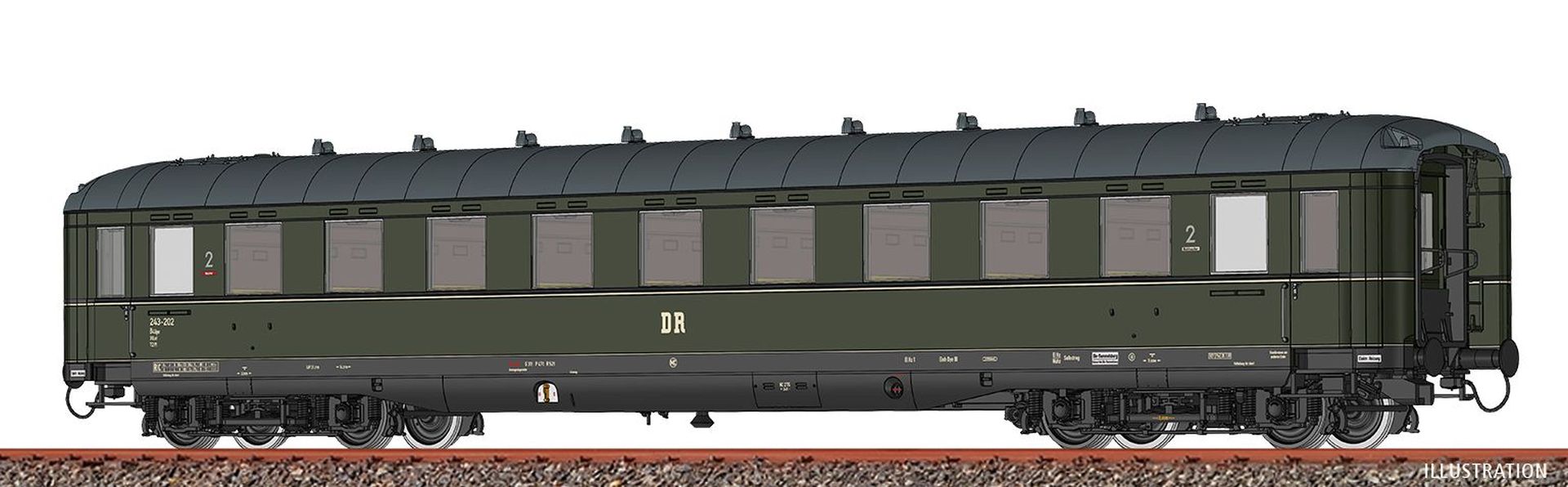 Brawa 51066 - Personenwagen B4üe, DR, Ep.III