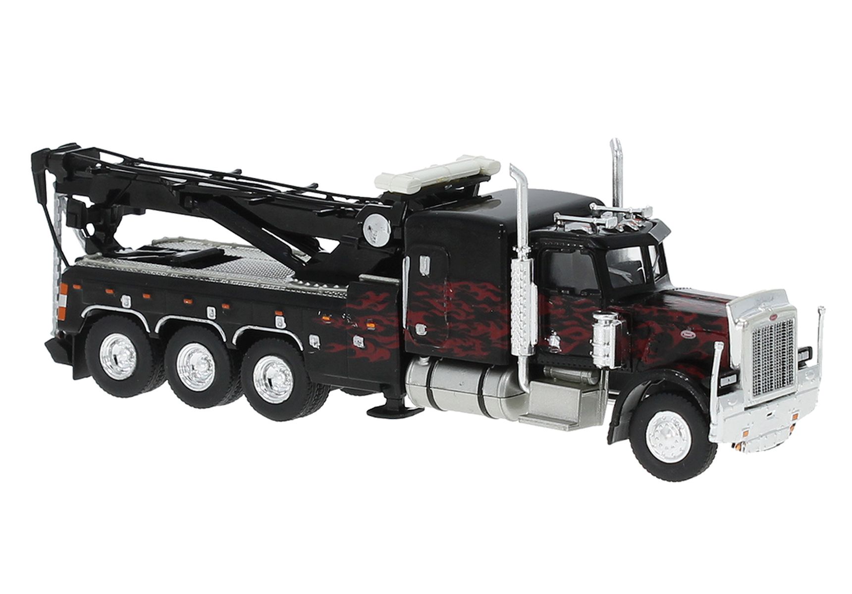 Brekina 86278 - Peterbilt 359 Abschlepper, schwarz "Flames"