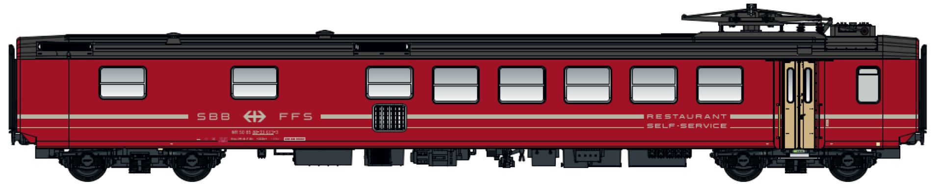 L.S. Models 47262 - Speisewagen EW I WR, SBB, Ep.IVb, rot/grau