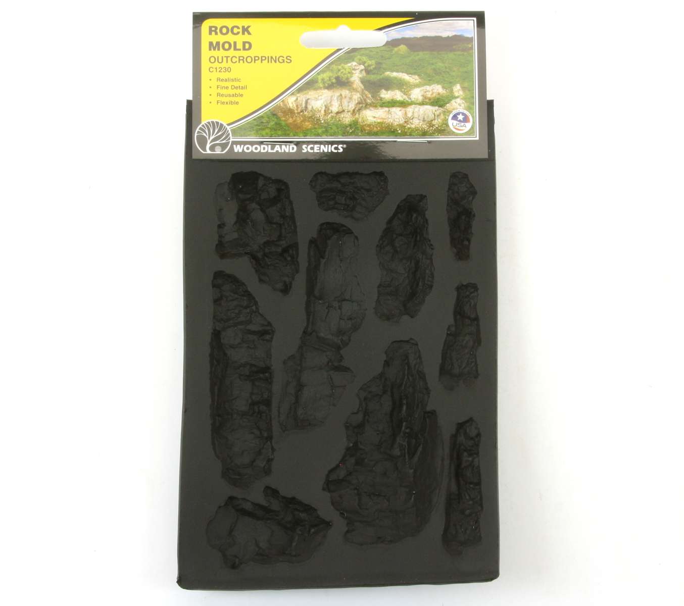 Woodland WC1230 - Gießform ROCK MOLD, kleine Felsvorsprünge, ca. 13 x 18 cm