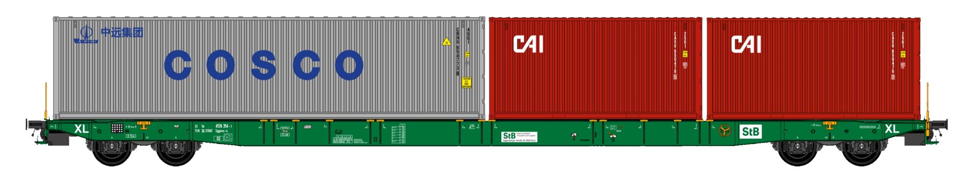 igra 96010072 - Containerwagen Sggnss, Stb-Tl, Ep.VI 'COSCO, CAI'