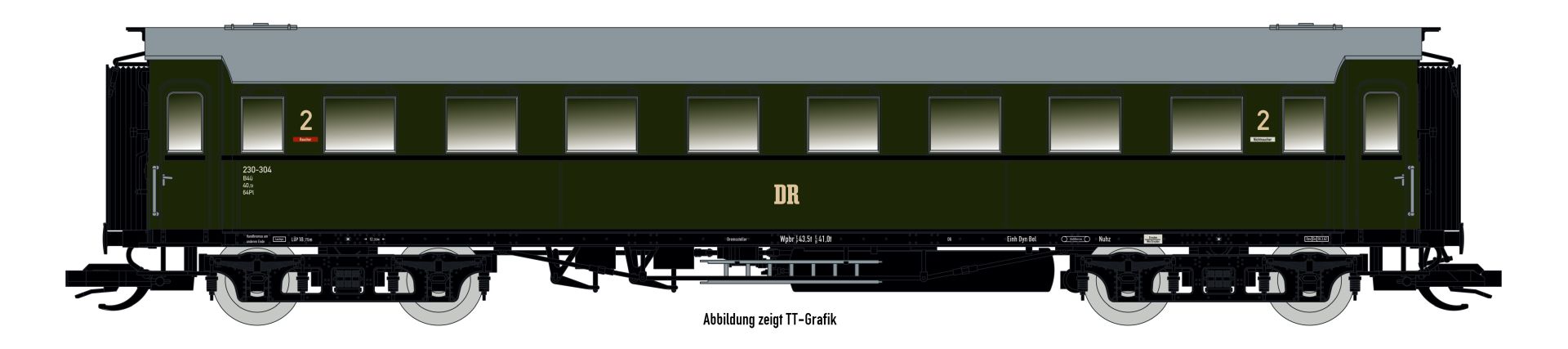 Saxonia 87184 - Personenwagen C4üSa07, DR, Ep.III, mit Innenbeleuchtung