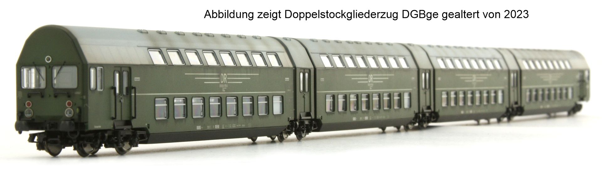 Kres 52033085 - Doppelstockgliederzug DGB 12, 4-teilig, DR, Ep.IV, verschmutzt, DC-Digital