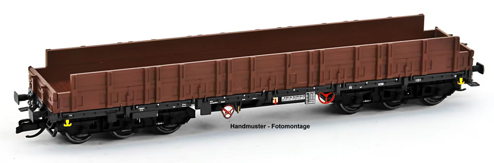 NPE NW 52069 - Schwerlastwagen mit hohen Bordwänden, DR, Ep.IV, braun-schwarz-schwarz