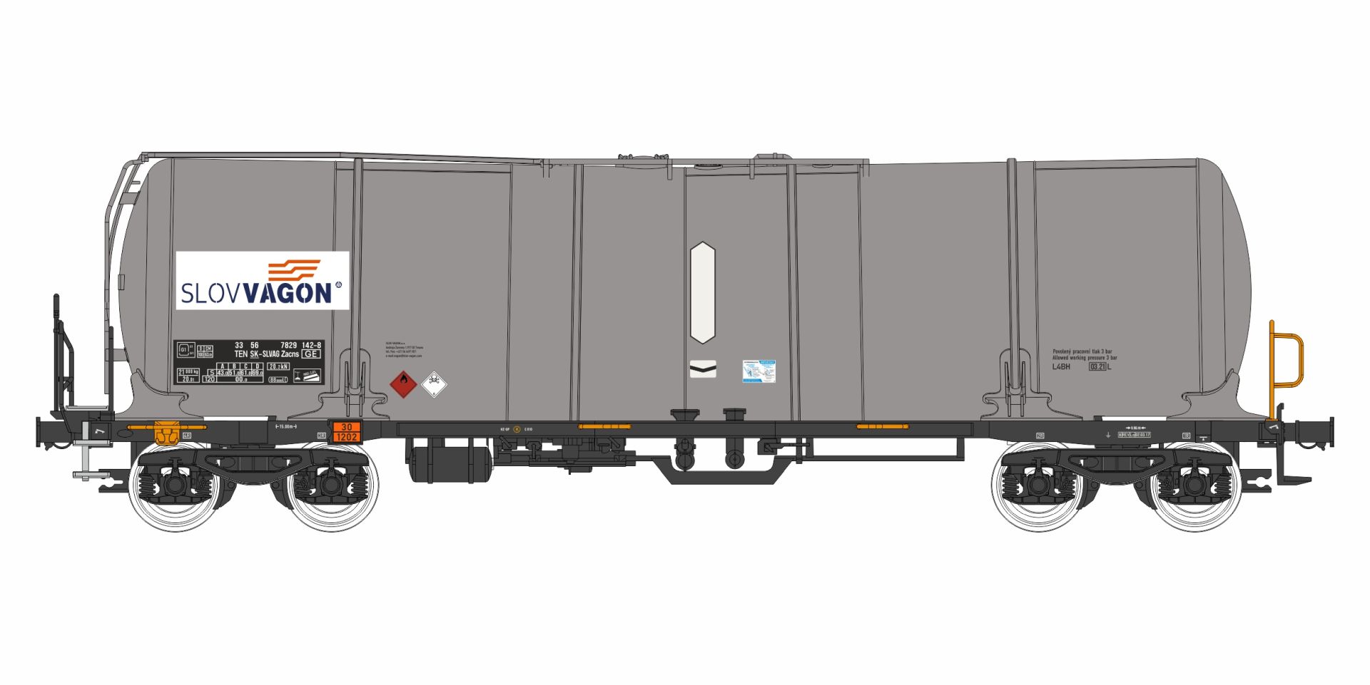 igra 96200080 - Kesselwagen Zacns 88, grau, Slovvagon, Ep.VI