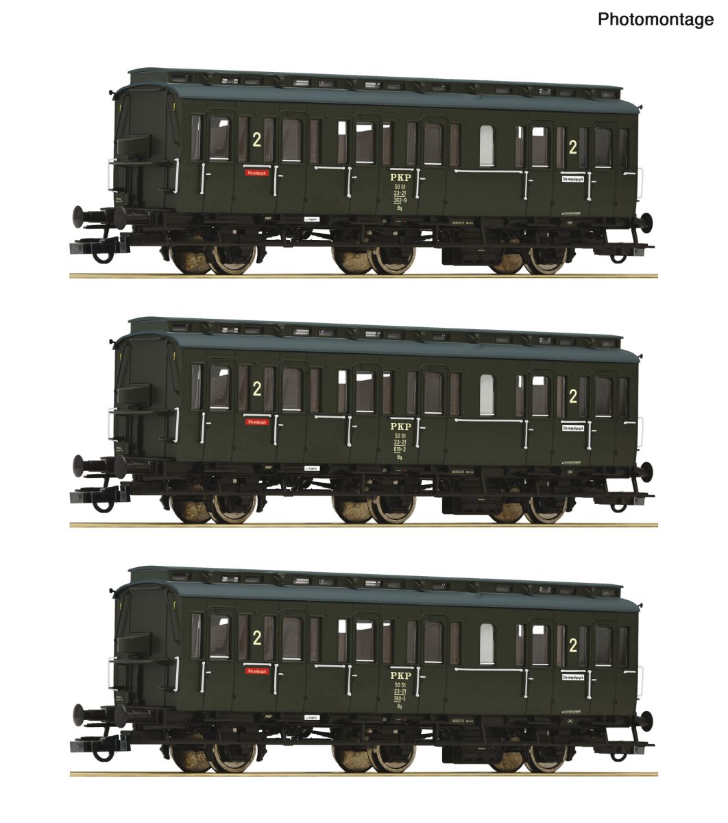 Roco 6200100 - 3er Set Personenwagen, PKP, Ep.IV