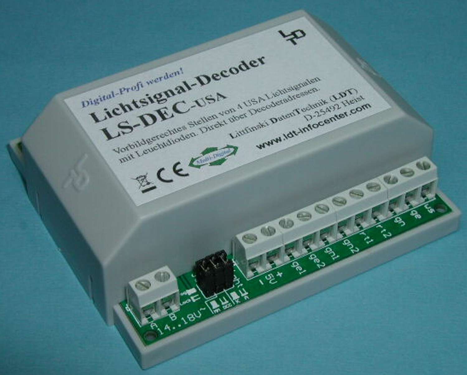 Littfinski 510613 - LS-DEC-USA-G - Lichtsignaldecoder, 4-fach, für USA-Signale, Fertigmodul im Gehäuse