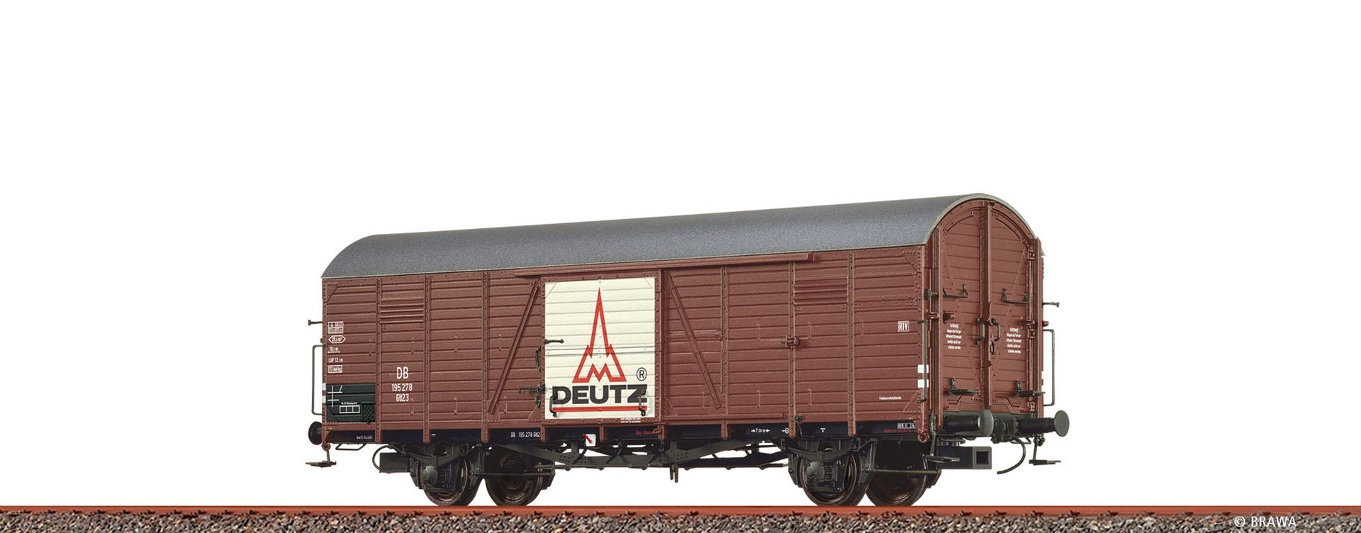 Brawa 50487 - Gedeckter Güterwagen Glr 23 'Deutz', DB, Ep.III
